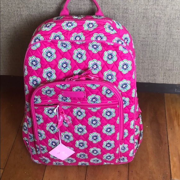 Vera Bradley Handbags - NWT Vera Bradley Pink Swirls Flowers Backpack